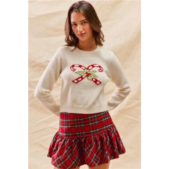 SO ME Christmas Candy Cone‎ Cropped Sweater - Picture 10 of 11